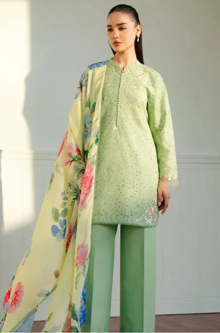 Chikankari Embroidered Lawn - 3PC