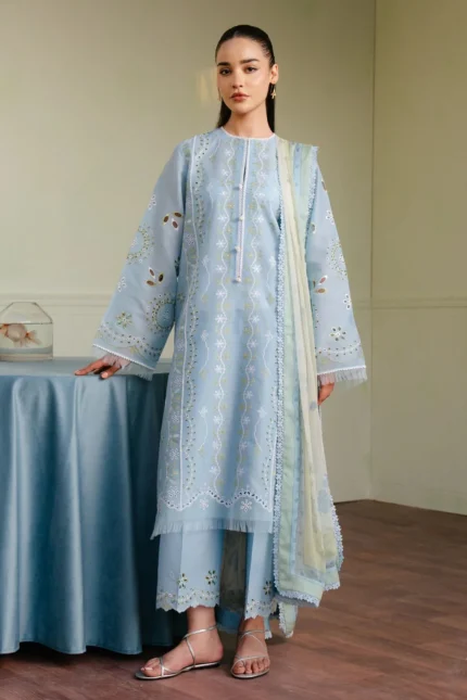 Zara Shahjahan Embroidered lawn - 3PC